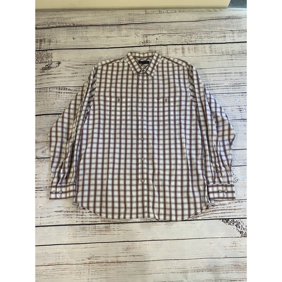 Banana Republic Other - Banana Republic Dress Shirt Men's XL 17-17.5 Red Plaid Long Sleeve Classic